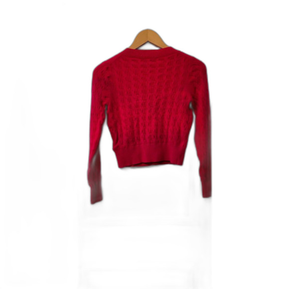 J Crew Hot Pink 100% Cashmere Babydoll Top Cardigan Button Front Sweater Fairy - Picture 5 of 6